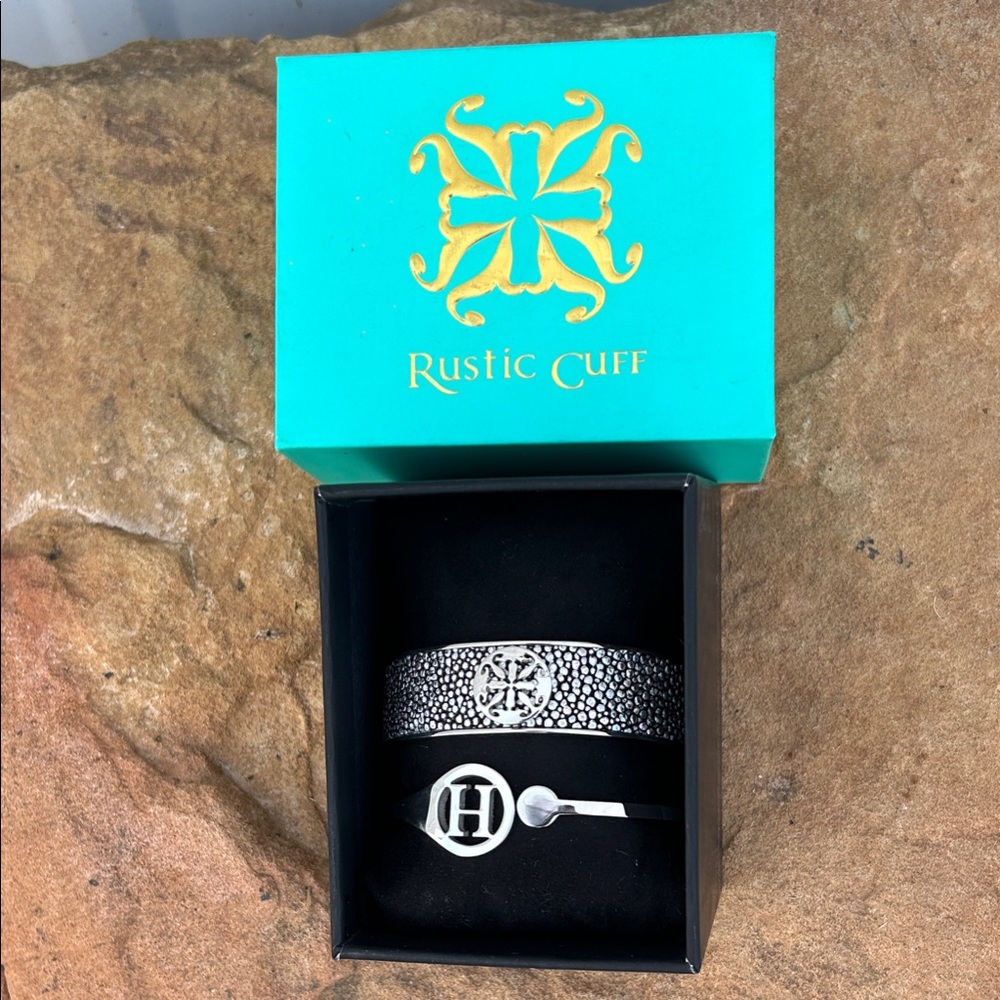 Rustic Cuff Silver Bracelet Duo - Picture 2 of 3
